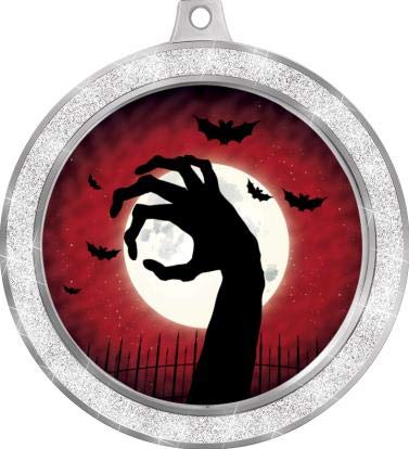 Halloween Zombie Medals - Award Medallions for Halloween Events, Parties & Costume Contests - Bulk Prizes for Trick or Treat, Spooky Decorations & Themed Celebrations