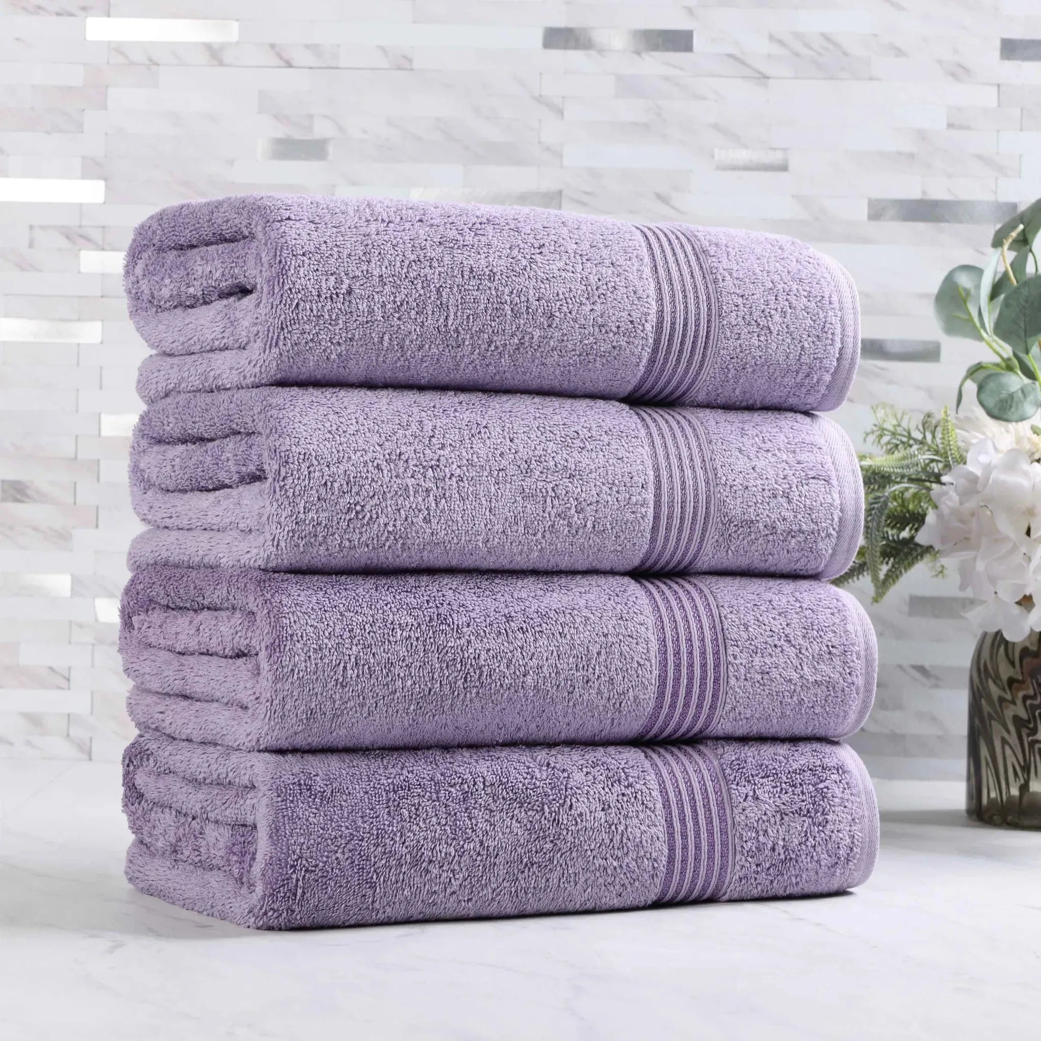 Premium Egyptian Cotton Bath Towels Set of 4 - Ultra Soft & Highly Absorbent Luxury Towels for Spa, Hotel & Home Use