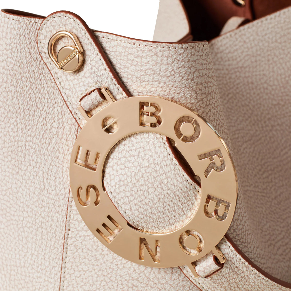 Borbonese 011 Small Sabbia Bucket Bag - Premium Leather Crossbody Handbag for Women | Perfect for Work, Travel & Everyday Use
