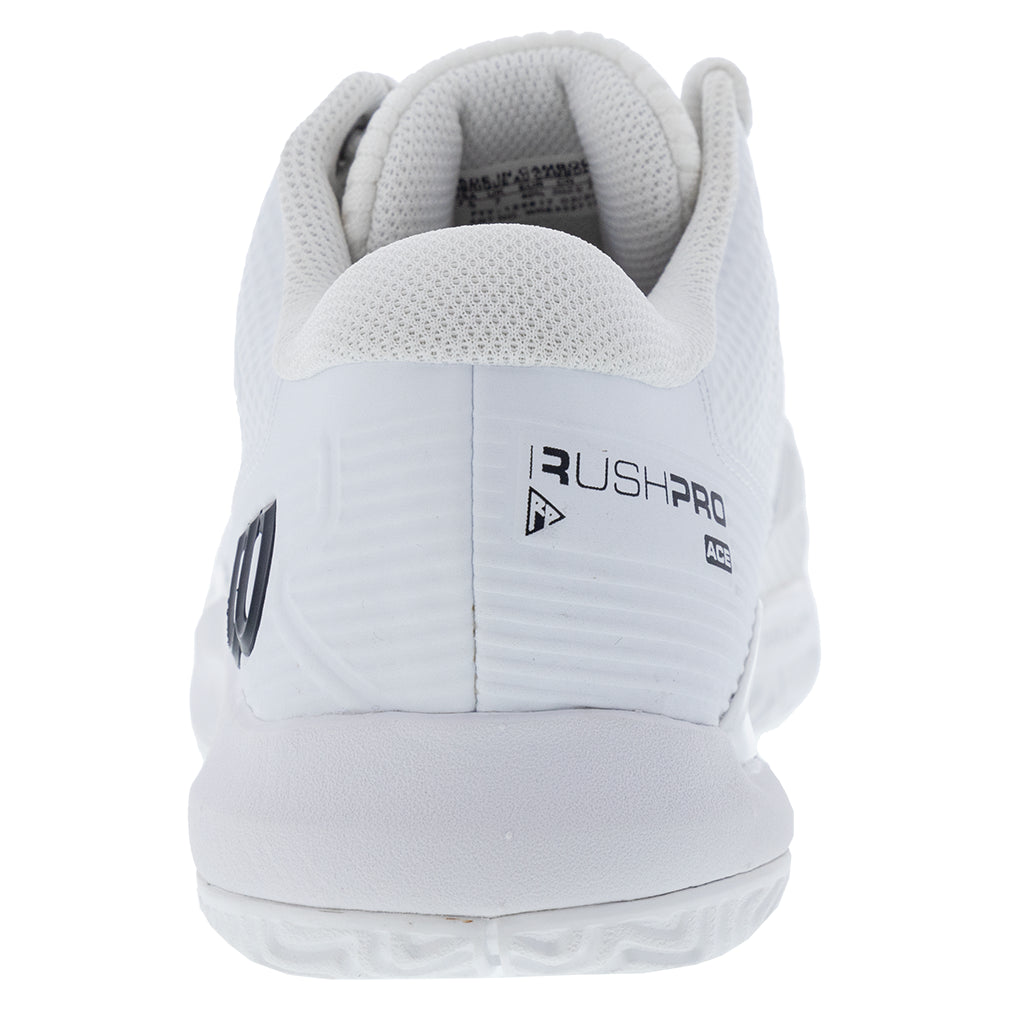 Men's Rush Pro Ace Wide Tennis Shoes - White & Black | Comfortable Wide Fit for Tennis & Casual Wear | Perfect for Court Play, Training & Everyday Use