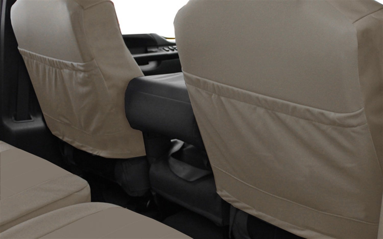 **Durable Beige Seat Covers for 2010-2012 Ford Escape – CalTrend Front Bucket Seats with DuraPlus Fabric | Perfect for Road Trips & Daily Commutes**