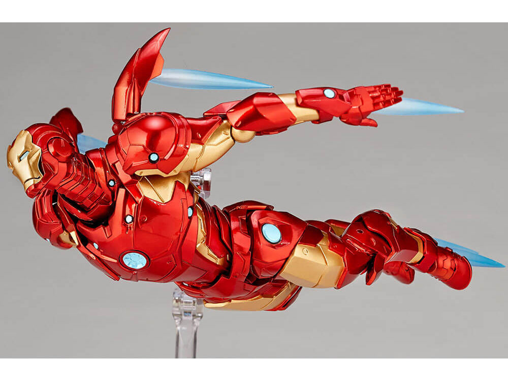 Amazing Yamaguchi Revoltech No. 013 Iron Man Bleeding Edge Armor Action Figure - Highly Articulated Collectible for Marvel Fans & Display Cases