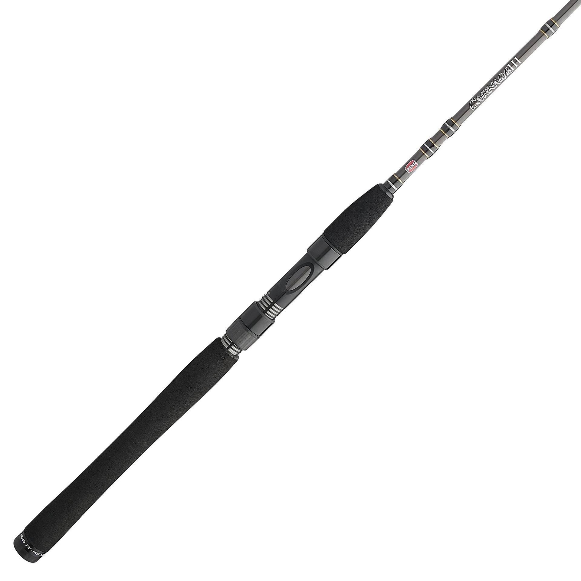 Carnage® III Inshore Spinning Rod - Lightweight Graphite Fishing Rod for Saltwater & Freshwater - Perfect for Kayak Fishing, Shore Casting, and Boat Angling