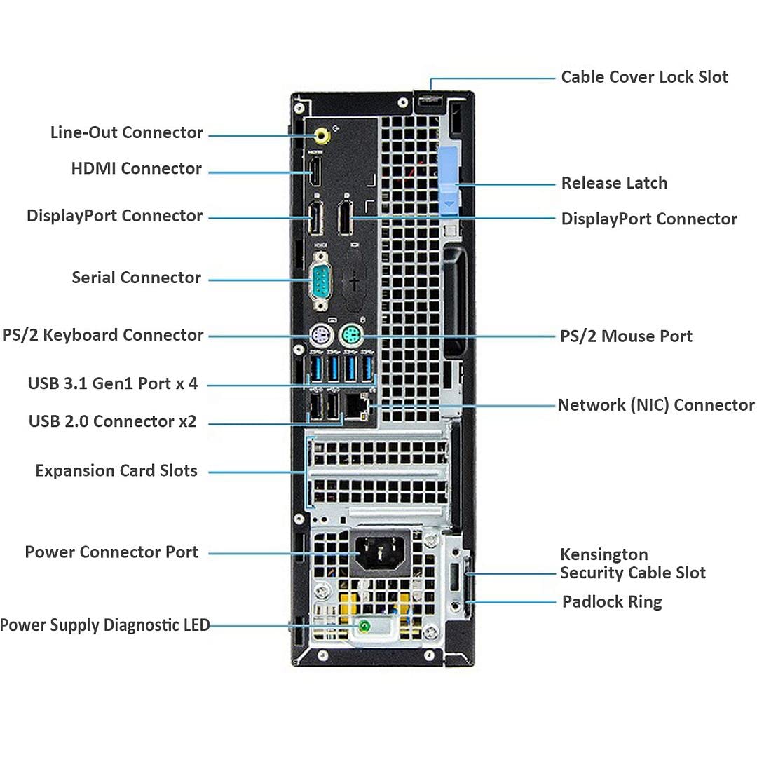 Refurbished Dell OptiPlex 7050 SFF Desktop - Intel Core i7-7700 3.6GHz (Up to 4.2GHz), 32GB DDR4 RAM, 1TB NVMe SSD + 2TB HDD, WiFi 6 (AX200), Bluetooth, Windows 10 Pro - Dual Monitor Support with Wireless Keyboard & Mouse Bundle - Perfect for Home Office, Business Workstations & Gaming Setups