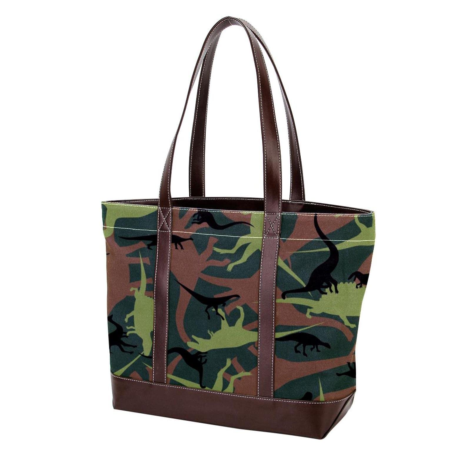 Stylish Pink Flamingo Print Large Tote Bag for Women - Durable Leather & Canvas Shoulder Bag with Top Handle - Perfect for Beach, Shopping & Travel Accessories