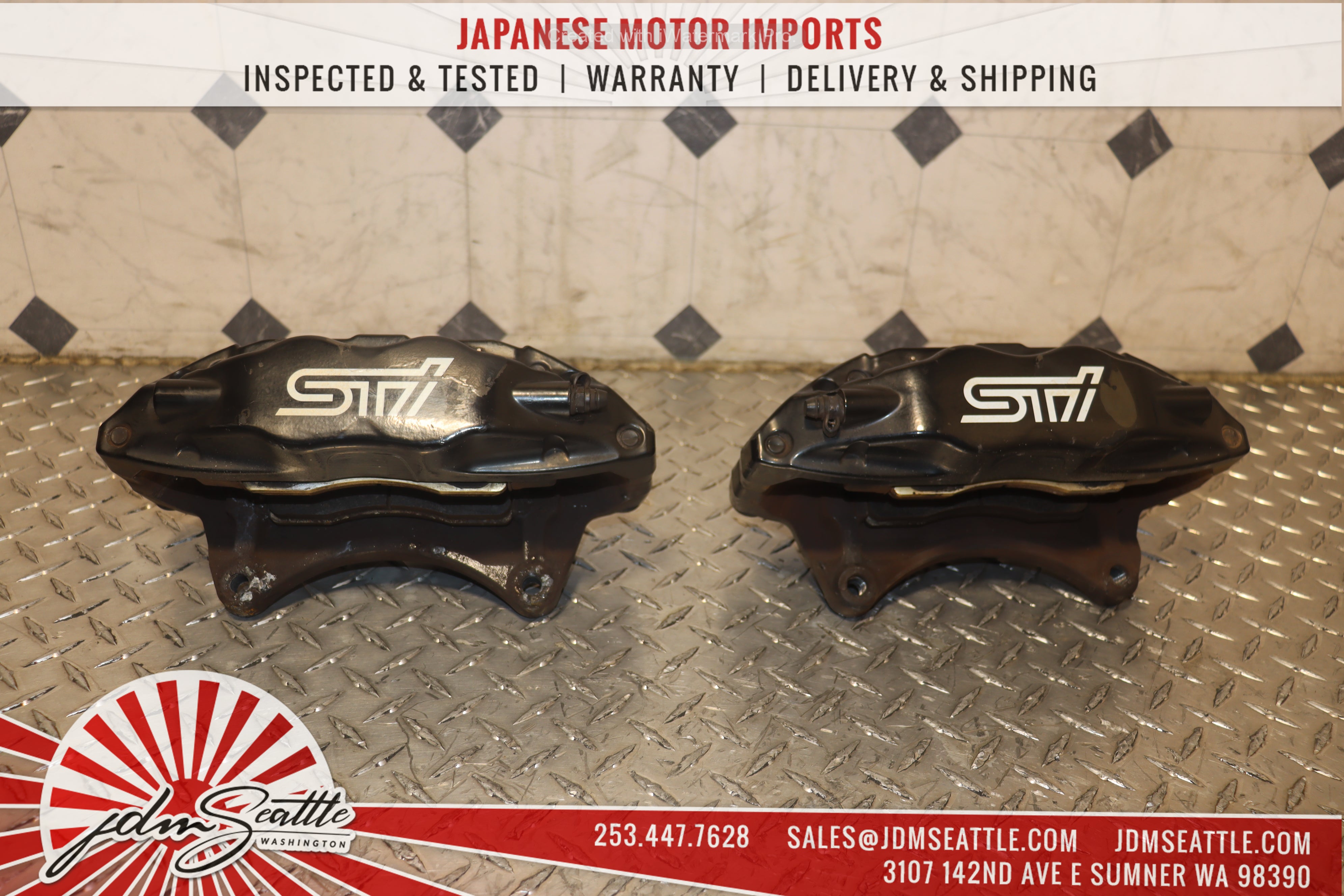 2008-2014 Subaru Impreza WRX STI JDM 4-Piston Brembo Big Brake Calipers Pair - GRB GVF Fitment - Upgrade for Track & Street Performance