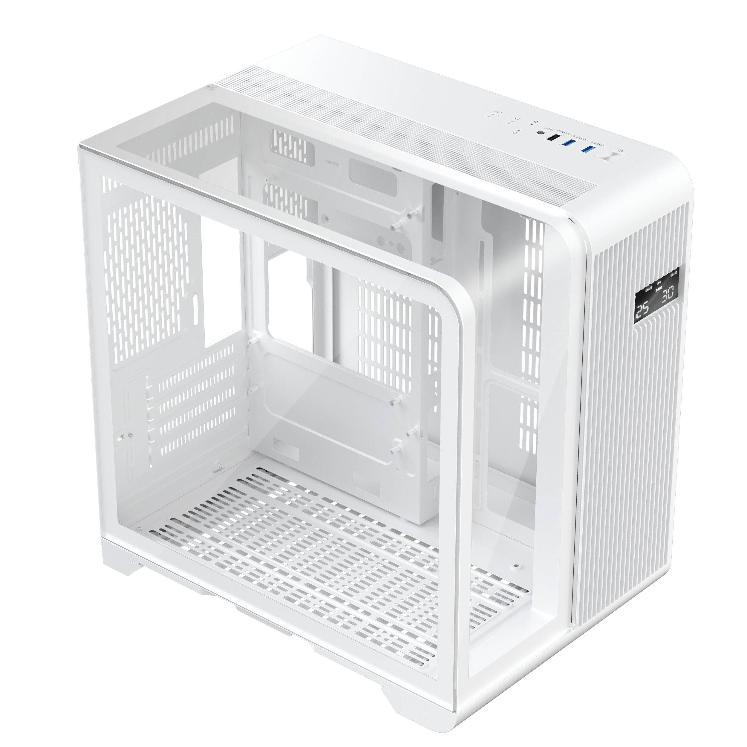 1st Player RT5 M ATX ITX PC Gaming Case - Compact White Computer Case for High-Performance Gaming & Home Office Builds - Perfect for Small Spaces & RGB Lighting Setups