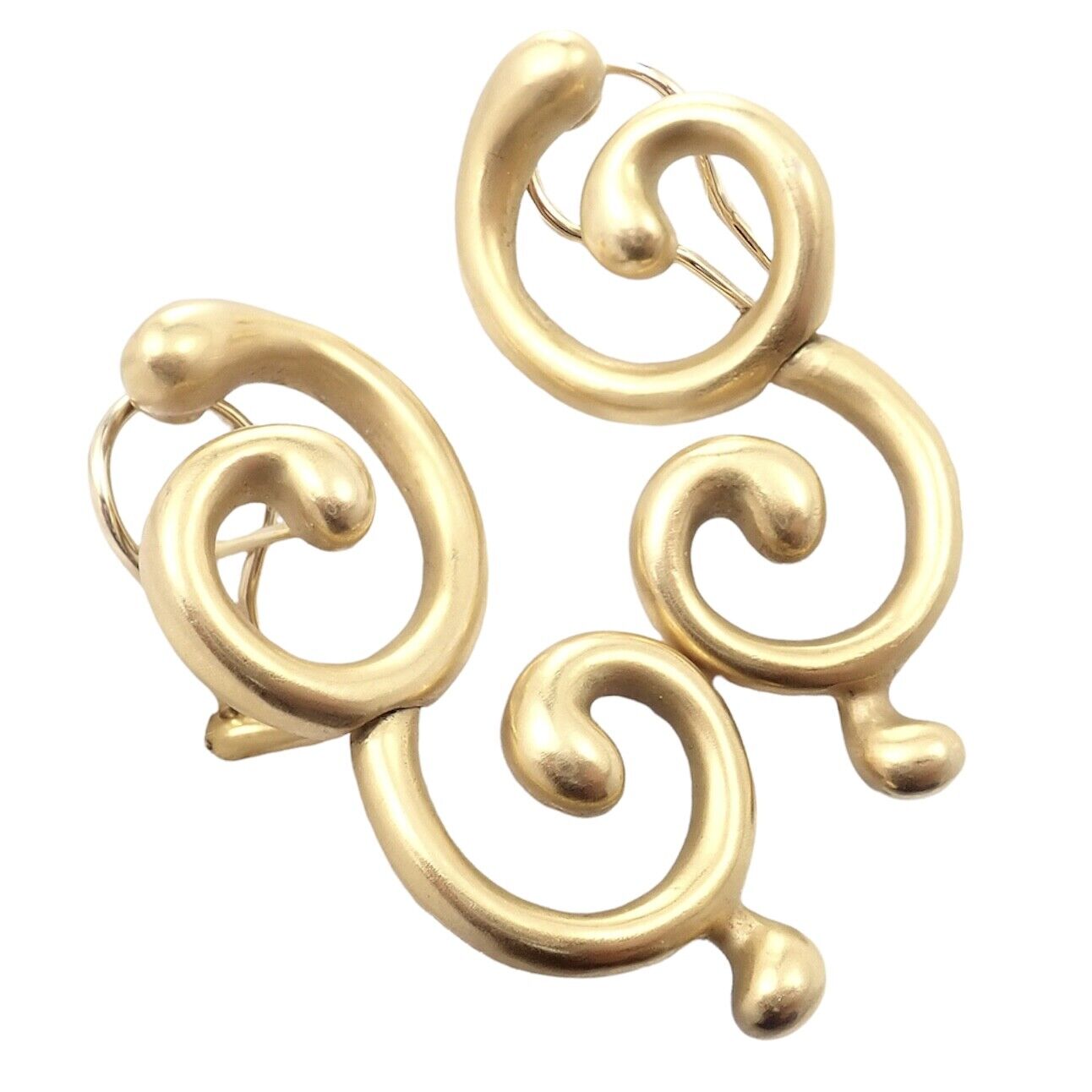 Authentic Vintage Angela Cummings 18K Yellow Gold Curl Earrings - Rare Collectible Jewelry for Women, Perfect Gift for Anniversary & Special Occasions