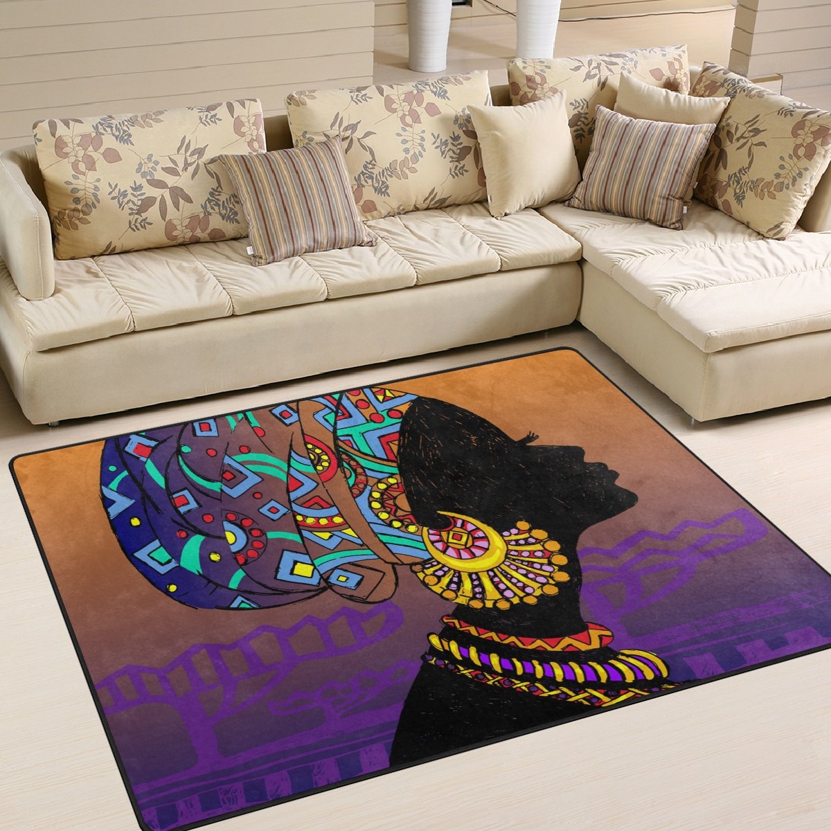 Cooper Girl Tribe African Woman Kids Area Rug - 5'3