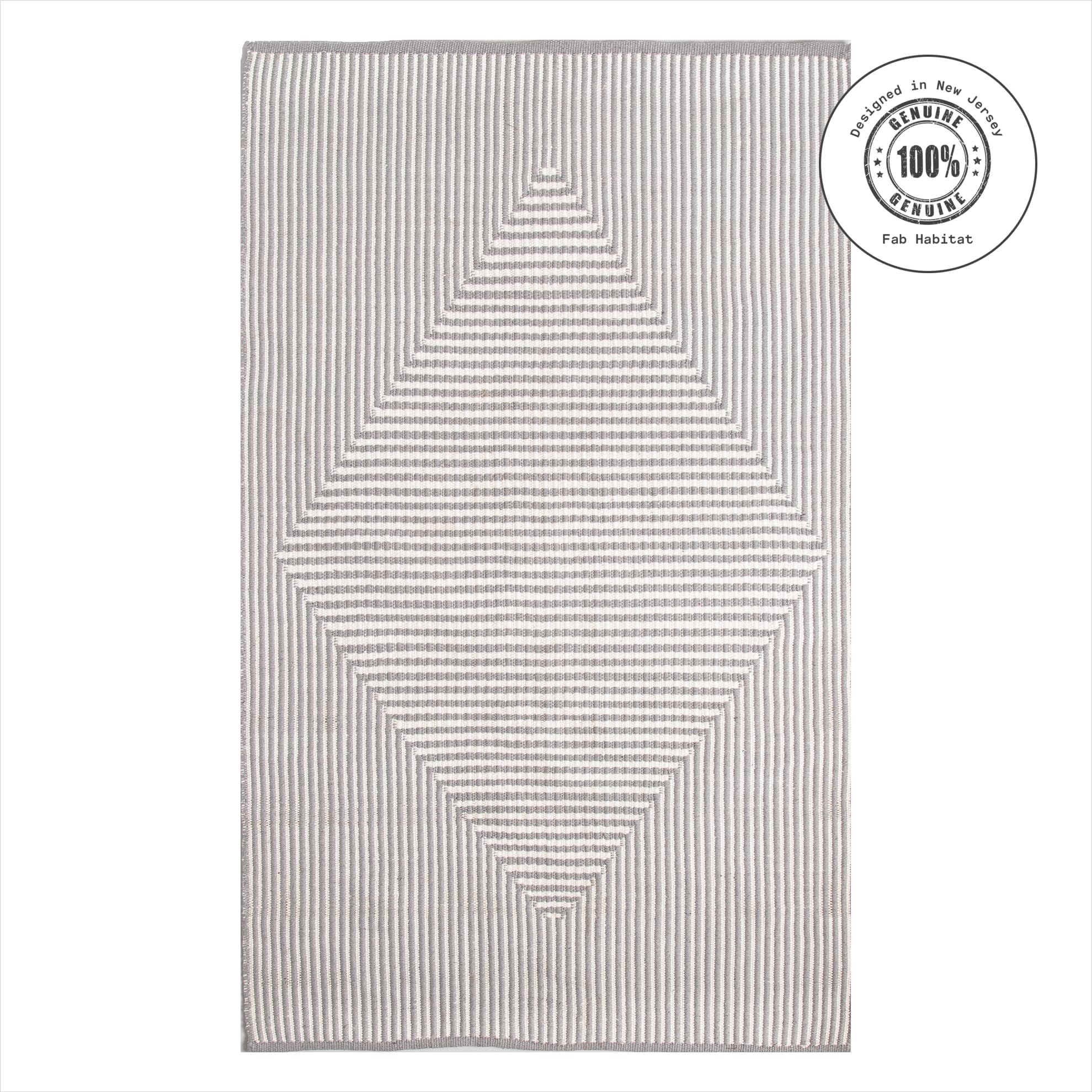 Fab Habitat Machine Washable Area Rug - Hand Woven, Stain Resistant, Pet Friendly - Premium Recycled Polyester Yarn - Contemporary Design - 5'x8' Gray Rug for Bedroom, Living Room & Dining Room - Perfect for Denver Homes & Apartments - Cozy Home Decor & Floor Protection