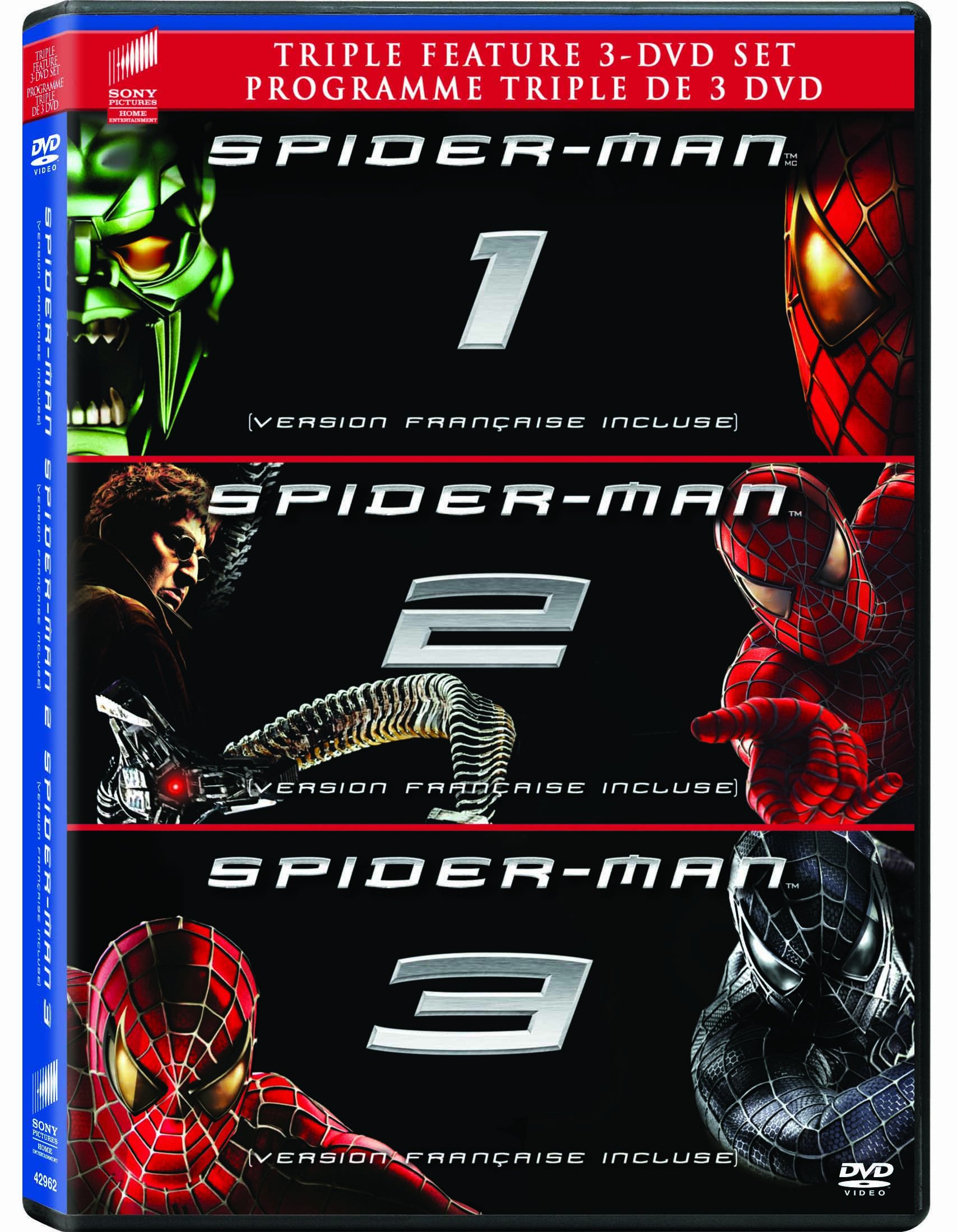 Spider-Man Trilogy DVD Set - Spider-Man 1, 2 & 3 Movies Collection | Superhero Action Films for Marvel Fans | Perfect for Movie Nights & Gift Giving