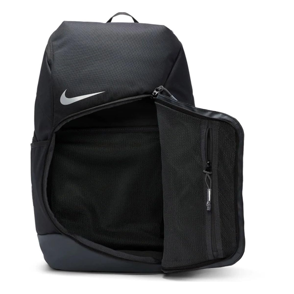 Nike Elite Backpack - Black/Anthracite/Metallic Silver - Durable Laptop Backpack for School, Work & Travel - Water-Resistant & Spacious Design - Perfect for Students & Professionals