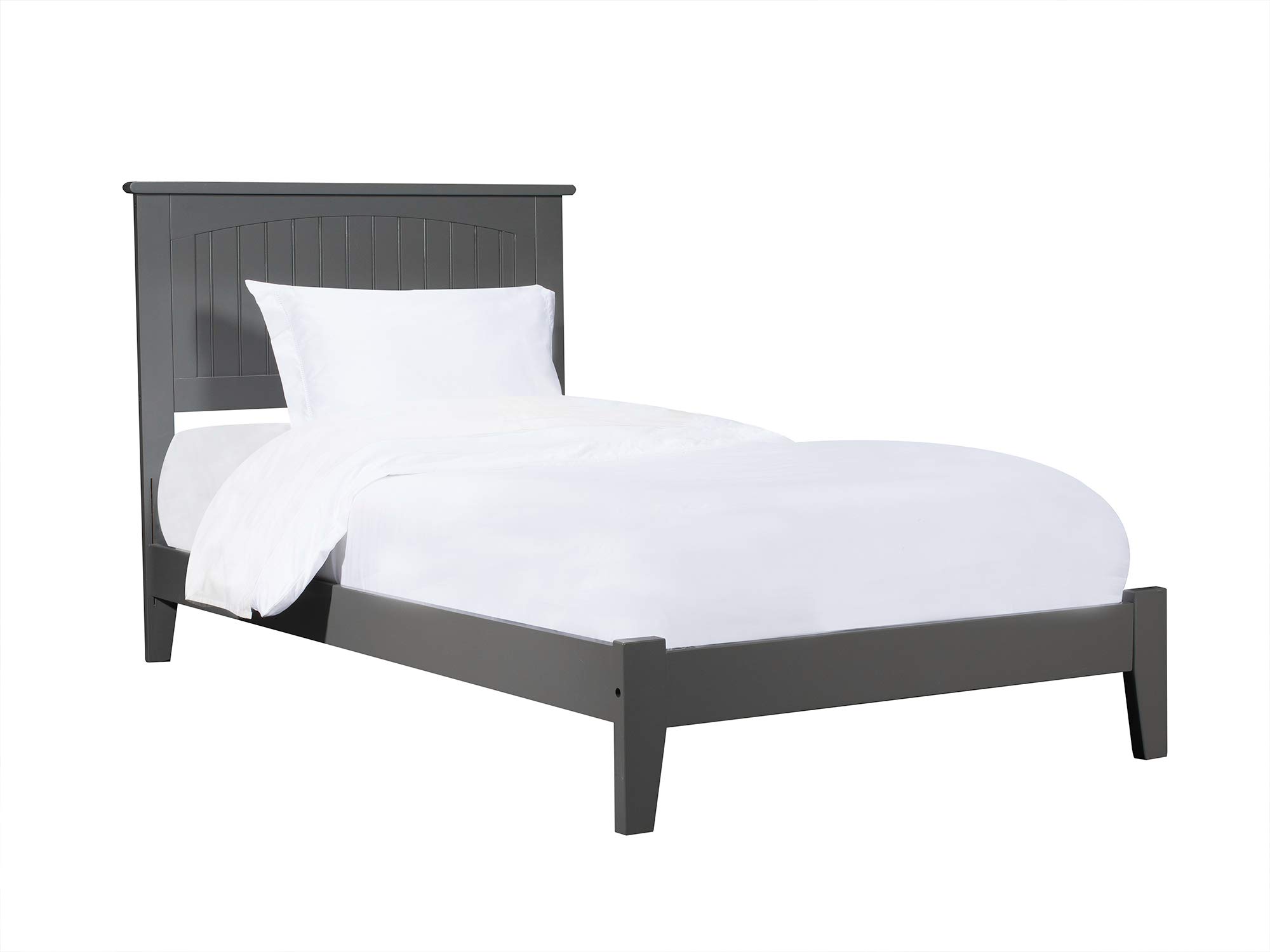 AFI Nantucket Twin XL Bed Foundation with USB Charger - Grey, Perfect for Dorms, Guest Rooms & Small Spaces
