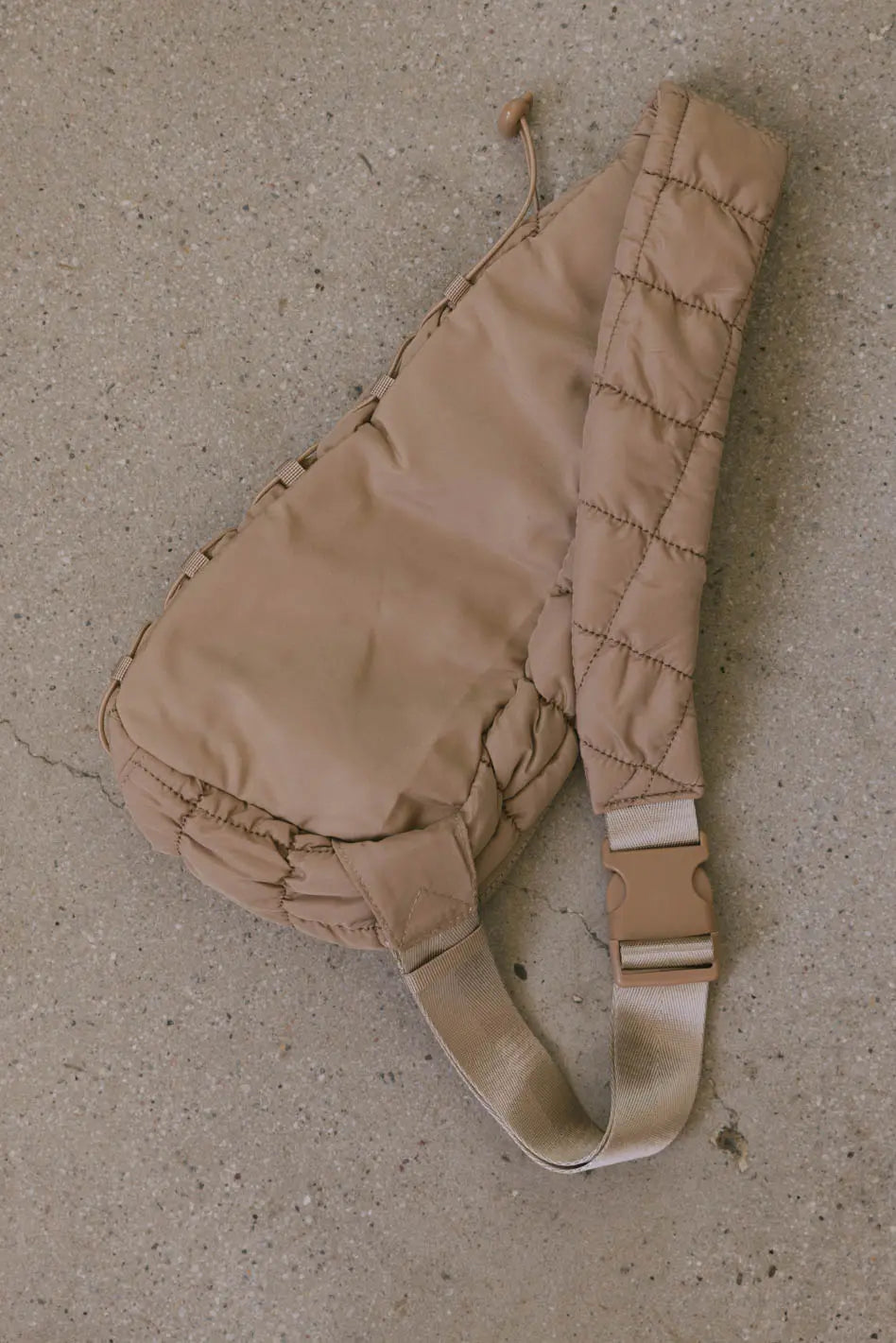 Stylish Aliyah Quilted Sling Bag in Tan - Trendy Crossbody Purse for Women | Perfect for Travel, Shopping & Everyday Use