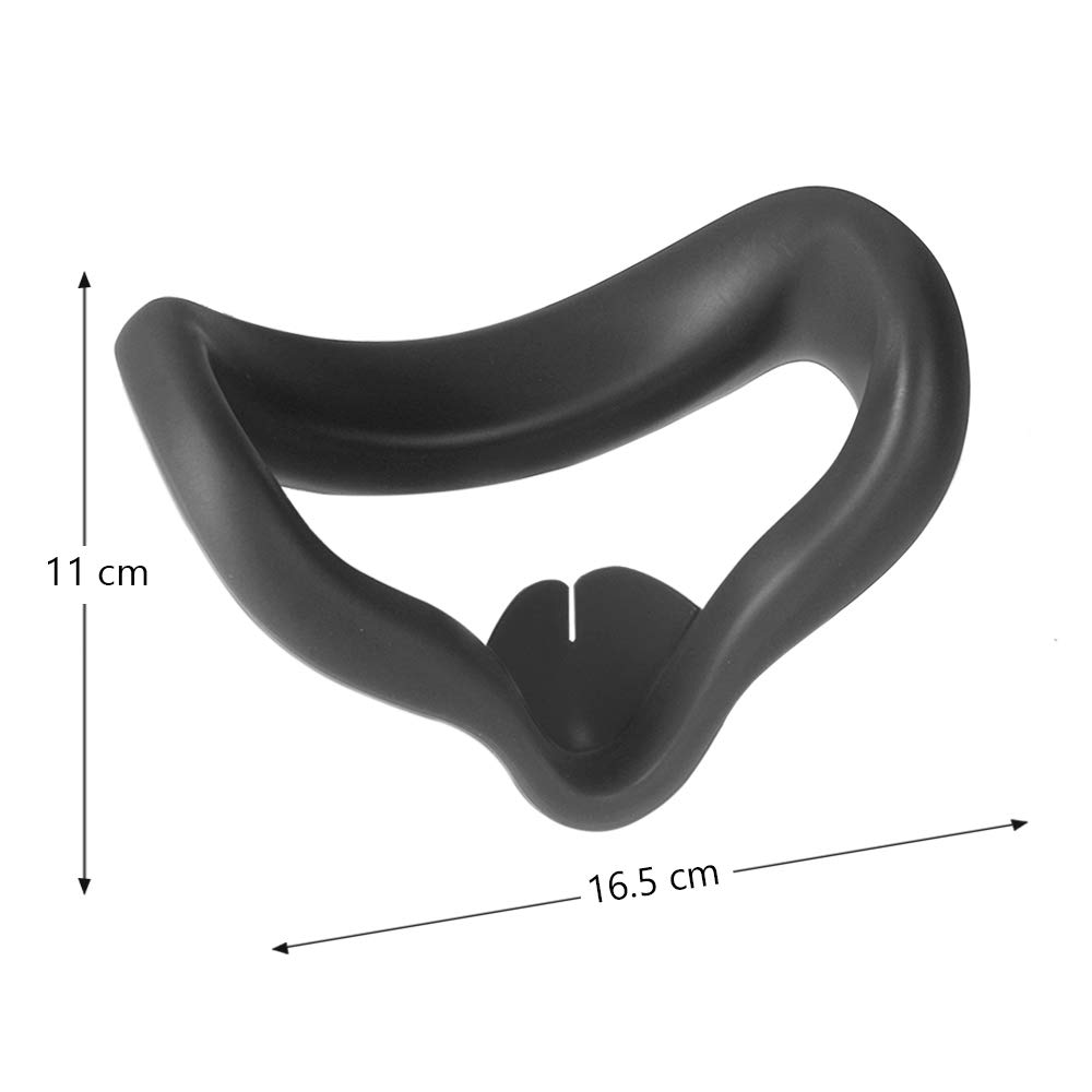 Oculus Quest 2 Accessories Set - Premium Silicone Face Cushion Cover, Anti-Scratch Lens Protector, Comfortable Thumbstick Grips for VR Headset (Black) | Perfect for Gaming, VR Fitness & Immersive Virtual Reality Experiences