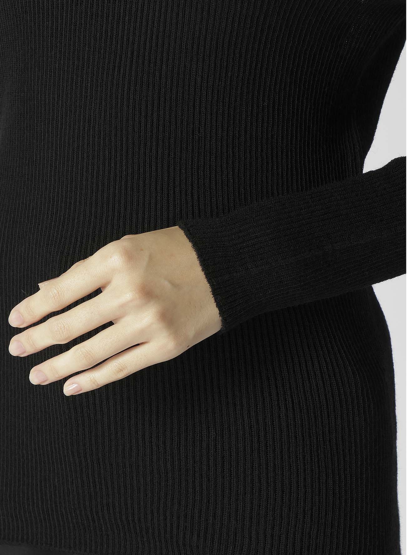 12G2P Rib Round Neck Long Sleeve Pullover Sweater for Women - Cozy Winter Knitwear for Casual Outfits & Layering