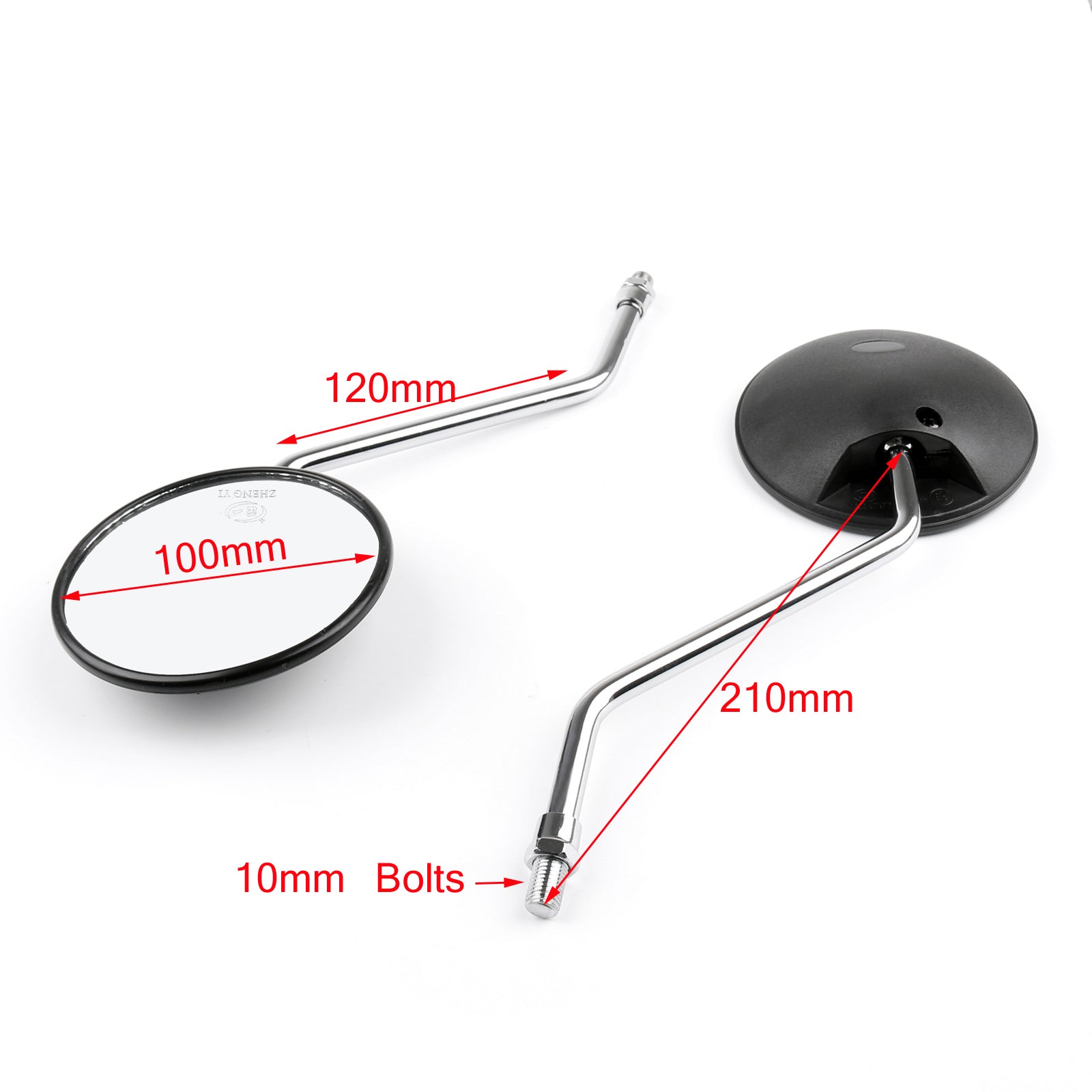 10mm Black Rear Side View Mirrors for Honda XR250 XR400 XR600 TLR200 XL100 - Universal Fit Motorcycle Mirrors for Enhanced Safety and Visibility on Off-Road Adventures