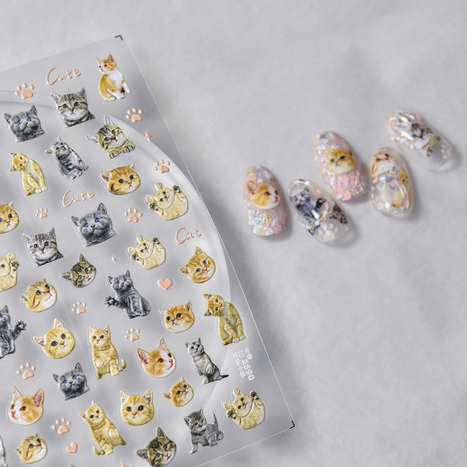 3D Cat Nail Stickers - Cute Embossed Cat Claw Nail Decals for DIY Nail Art | Perfect for Halloween, Parties & Everyday Fashion Accessories