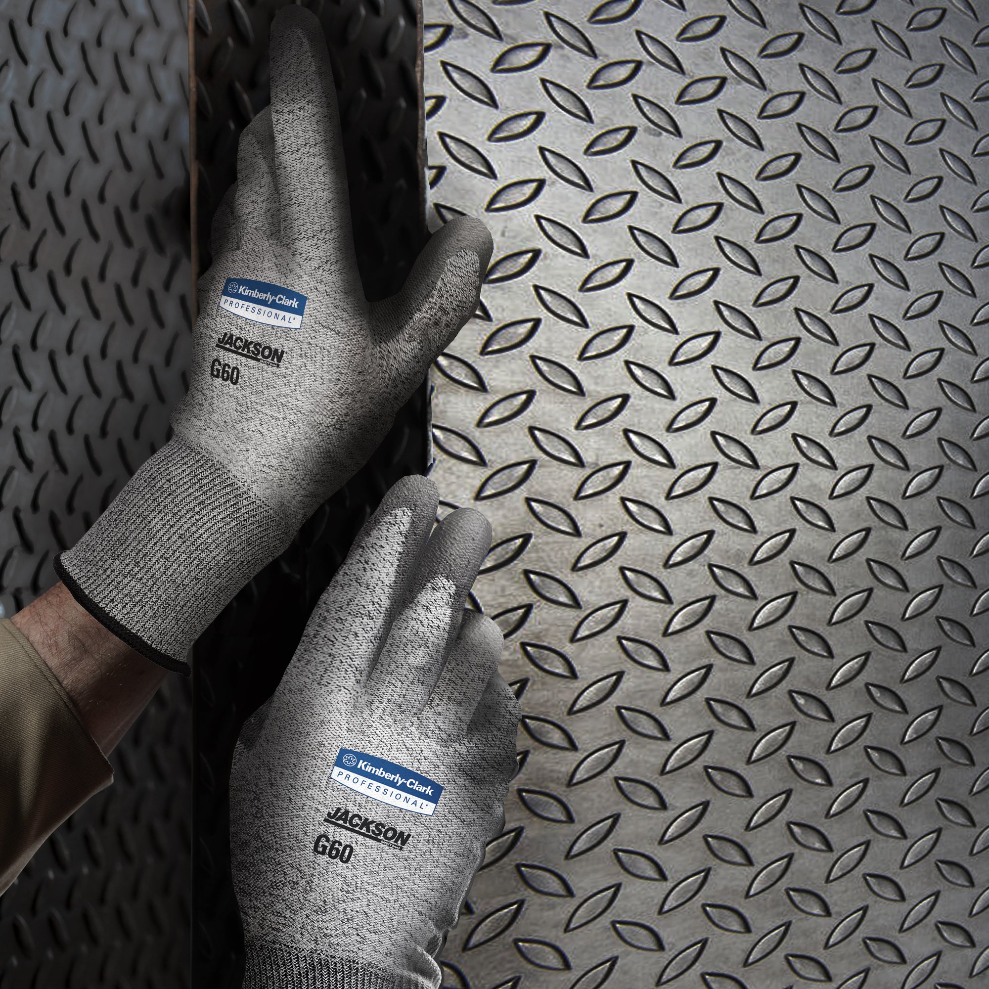 KLEENGUARD Jackson Safety G60 Level 3 Cut Resistant Work Gloves (13823) - Grey & Salt & Pepper, Small, 12 Pairs/Bag - Durable Protection for Construction, Manufacturing & Industrial Use