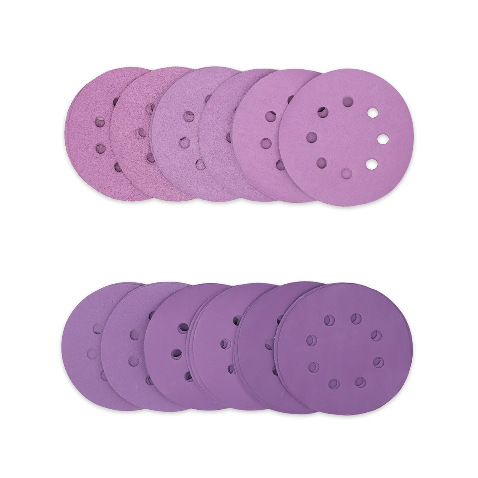 SIJDIEE 5 Inch Hook and Loop Sanding Discs Set - 30 Pack with 40/60/80/120/320/400 Grit Assorted Purple Sandpaper for Random Orbital Sander - Perfect for Woodworking, Automotive Sanding, Metal Grinding & DIY Home Projects