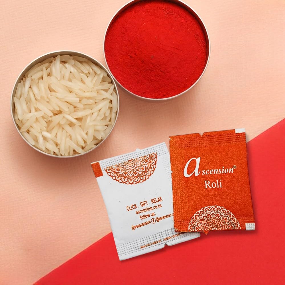 Premium Ascension Lumba Rakhi Set for Brother & Sister-in-Law - Designer Rakhi with Chuda Kada & 'You Are My Hero' Fridge Magnet Gift Set - Perfect for Raksha Bandhan Celebrations & Sibling Bonding Moments