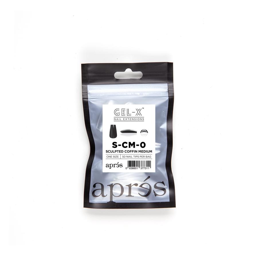 Apres Gel X Sculpted Coffin Medium Refill Tips #00 #9 - Perfect for Nail Extensions & Salon Use