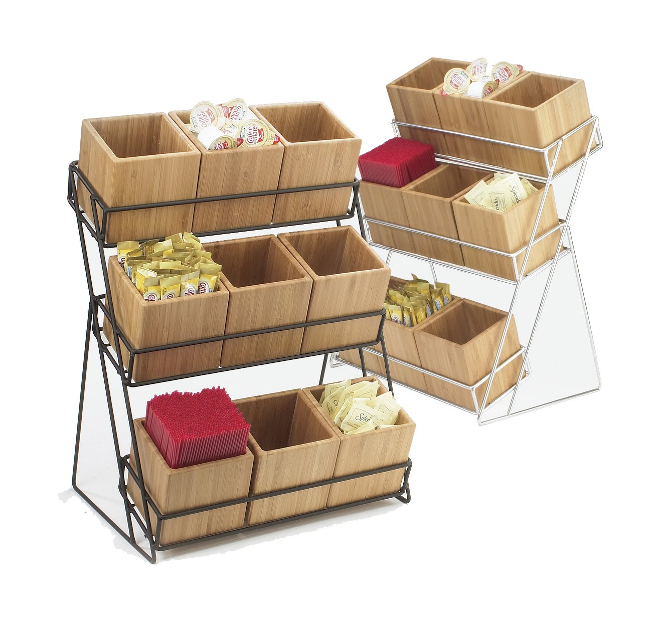 Premium Silver Iron Bamboo Trash Can - Stylish & Eco-Friendly Waste Bin for Home, Office, or Outdoor Use