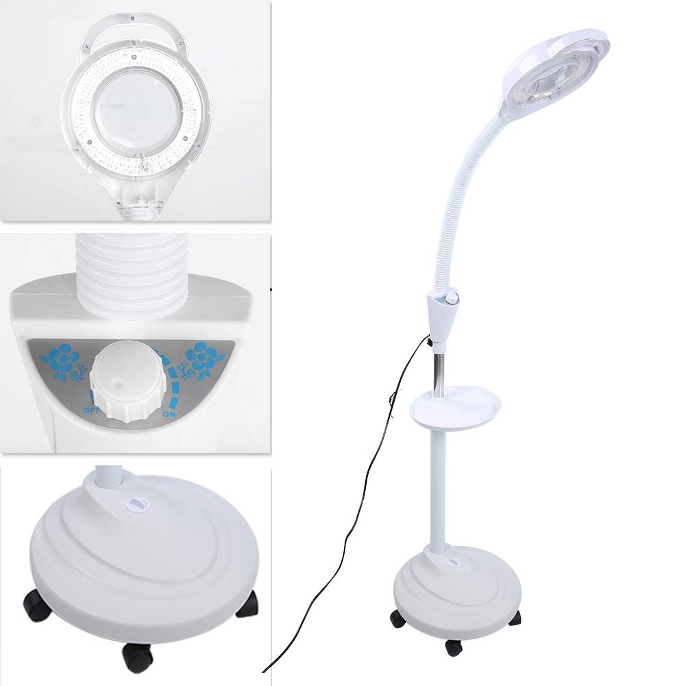 8X Vertical LED Magnifying Lamp with Cold Light - Professional Beauty & Eyecare Magnifier with Adjustable Brightness - Perfect for Makeup, Nail Art, Reading & Detailed Work