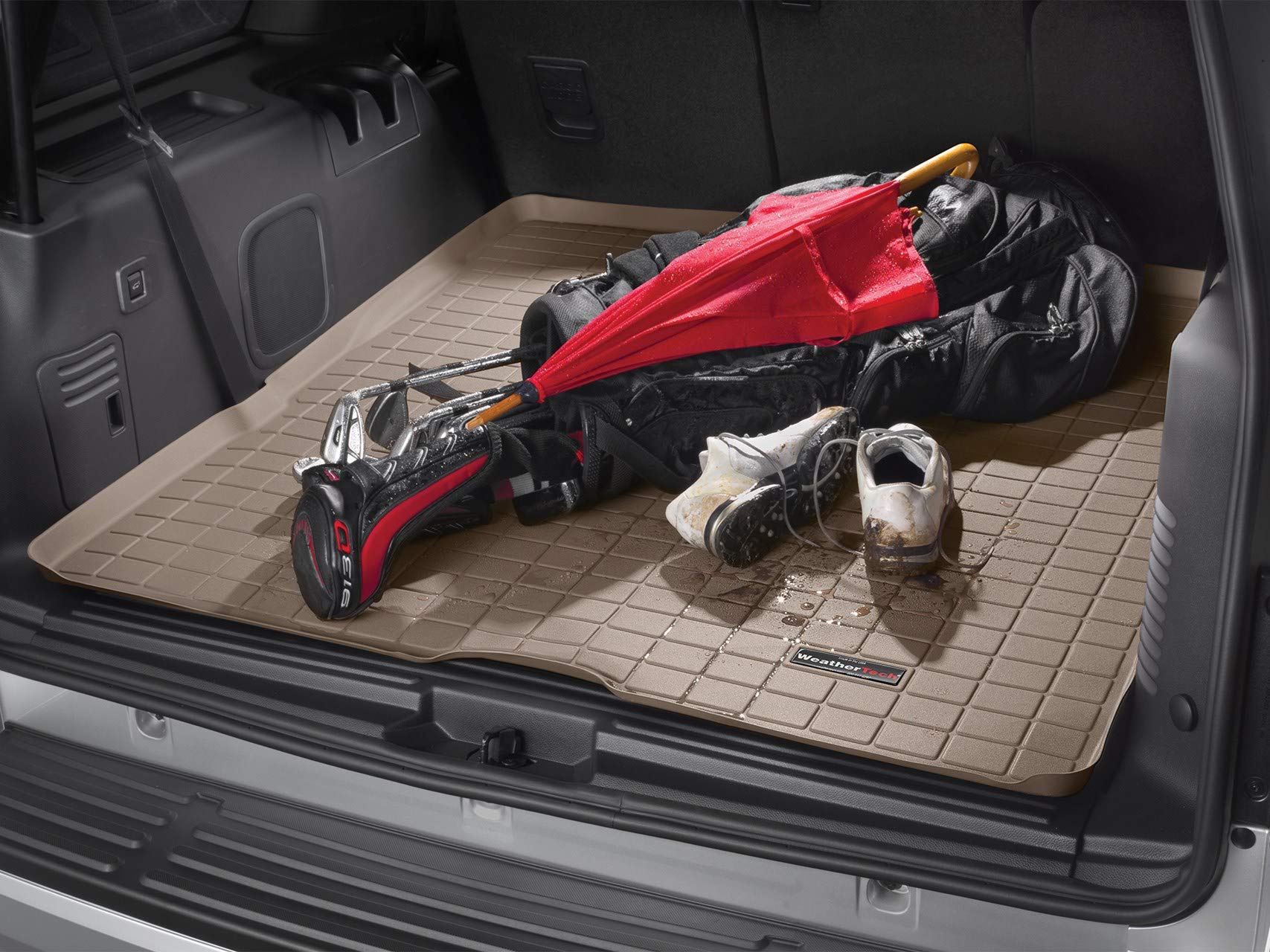 WeatherTech Cargo Trunk Liner for VW Golf & Golf GTI - Custom Fit Tan Cargo Tray (Model 41599) | All-Weather Protection & Spill Containment | Perfect for Road Trips, Groceries & Outdoor Gear