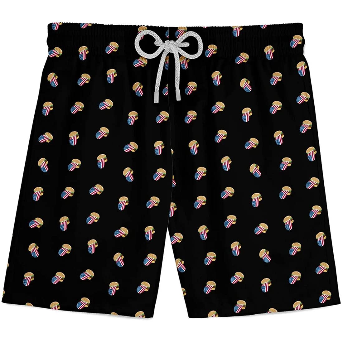Funny Men's Swim Trunks with Drawstring - Bright Color Quick Dry Beach Shorts for Swimming, Surfing & Summer Vacation | Comfortable Swimwear for Pool, Beach & Water Sports