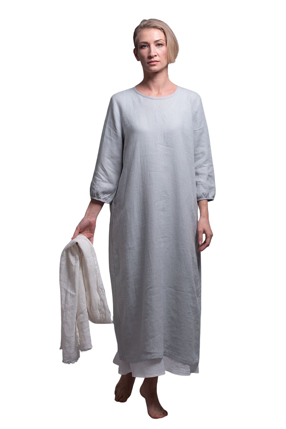 Stylish NIKA Women's Long Sleeve Maxi Dress with Pockets - Plus Size Linen Summer Dress in 31 Colors | Perfect for Beach Vacations, Date Nights & Casual Outings