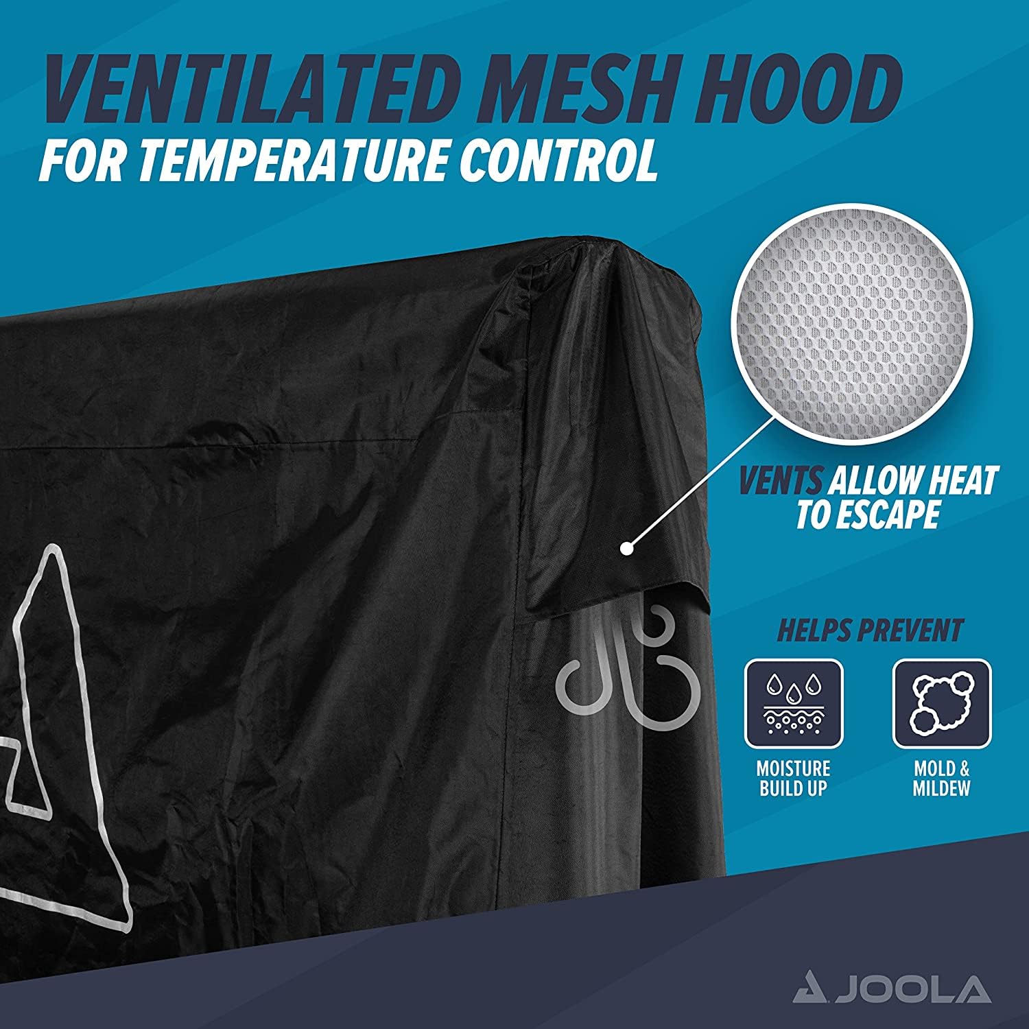 JOOLA Waterproof Ping Pong Table Cover - Heavy-Duty Outdoor Table Tennis Protection - Fits Large & Small Folding Ping Pong Tables - Perfect for Garage, Basement, Indoor & Outdoor Use - Weatherproof Cover for Year-Round Play