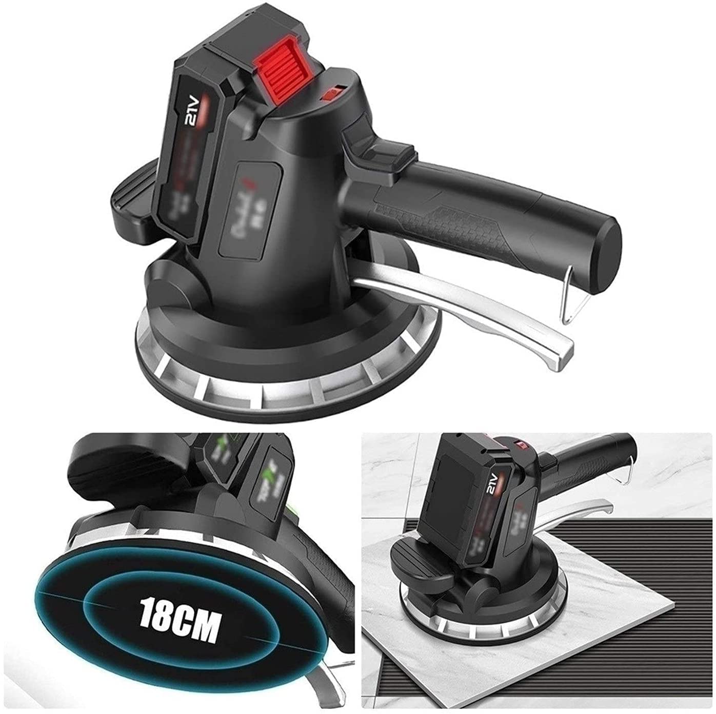 ATAAY Portable Smart Handheld Electric Tile Cutter - Rechargeable Lithium Battery Ceramic Tile Vibration Machine with 320kg Max Adsorption (Choose 1 or 2 Batteries) | Perfect for DIY Home Renovation, Bathroom Remodeling & Floor Tile Installation