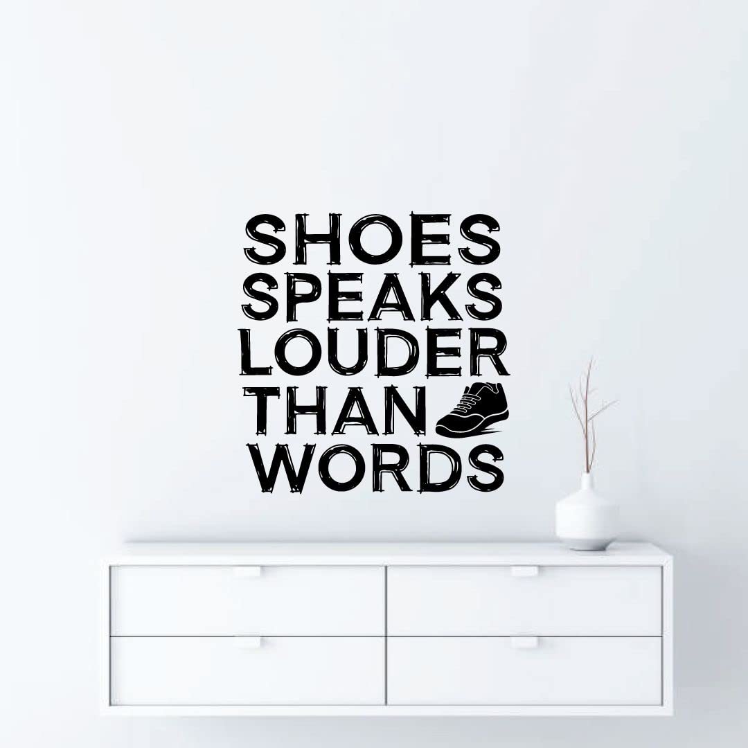 Stylish Vinyl Wall Art Decal - Shoes Silhouette Sandwear Design for Closet & Dressing Room (20x18 inch) - Perfect Home Decor for Wardrobe Cabinet, Bedroom & Fashion Lover's Space