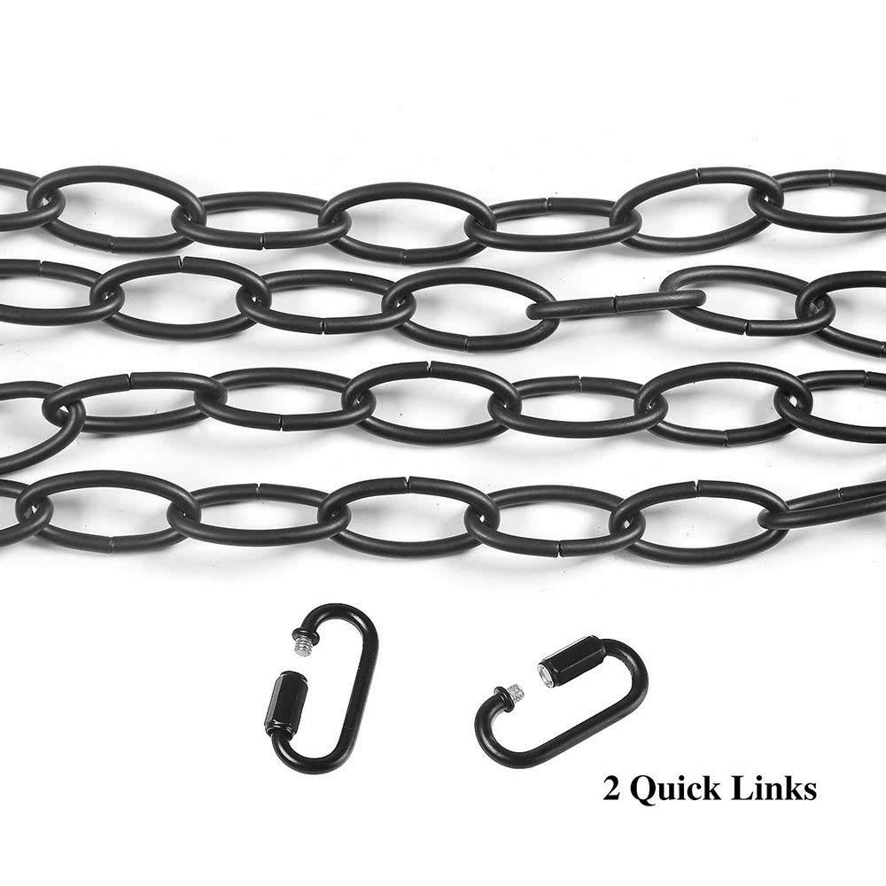 LNC 19-Foot Black Pendant Light Chain with 2 Buckles - Ceiling Extension Kit for Chandeliers & Hanging Lights | Perfect for Dining Rooms, Foyers, and Bedroom Lighting