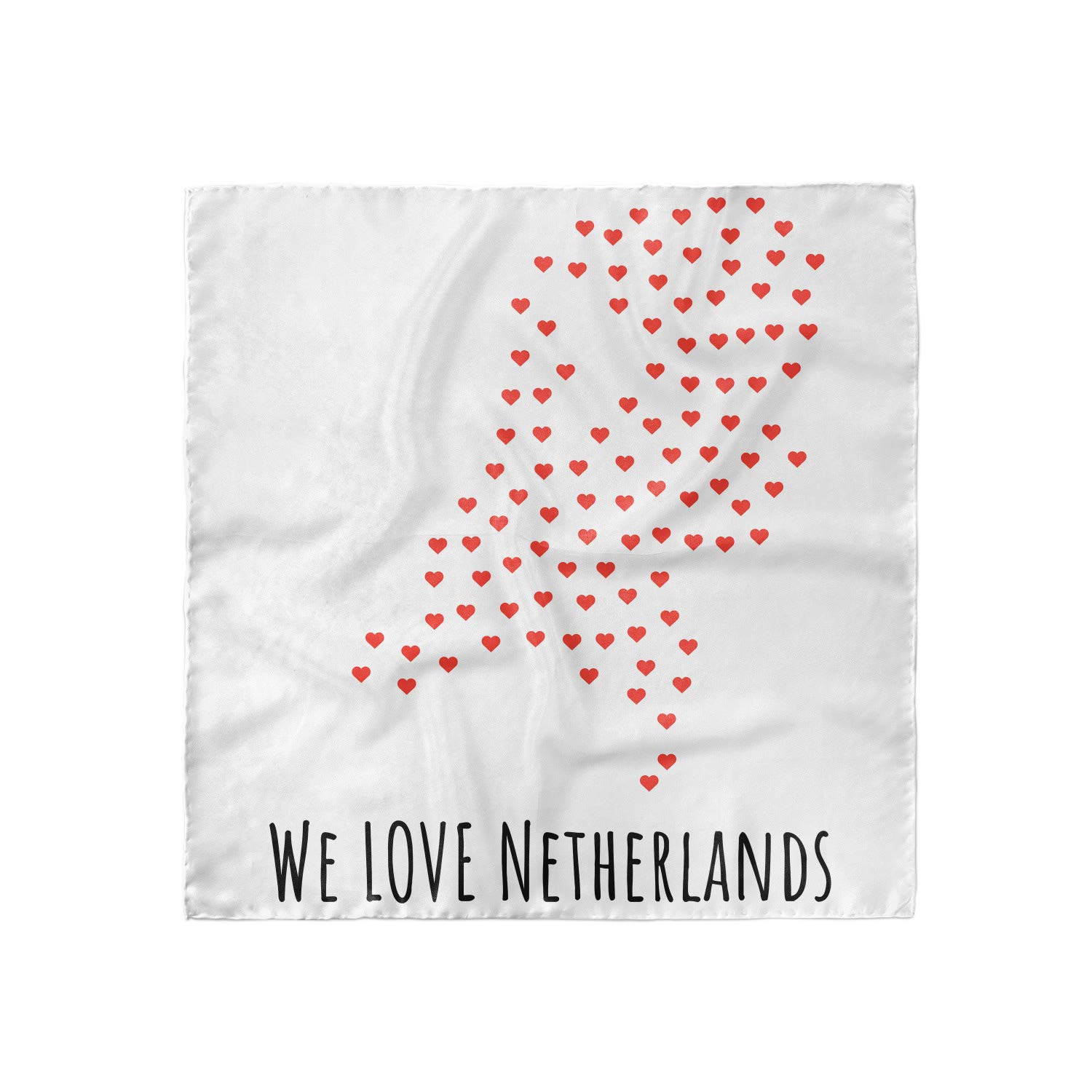 Ambesonne Amsterdam Hair Scarf with Love Netherlands Print - Stylish Head Wrap for Women, Perfect for Travel, Fashion Accessories & Gifts