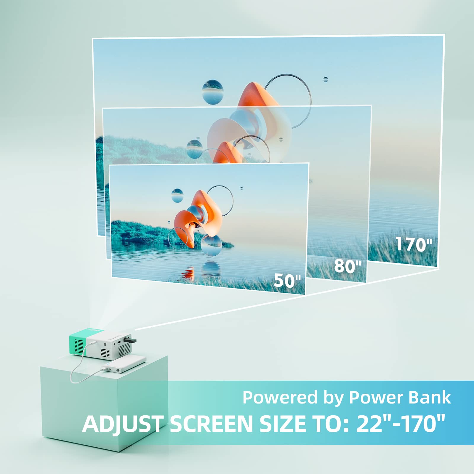 Mini Portable Outdoor Movie Projector - HD LED Pico Video Projector for Home Theater, Camping & Backyard, Compatible with Smartphone, Tablet, Laptop, TV Stick, PS5 & USB | Perfect for Movie Nights, Gaming & Outdoor Entertainment