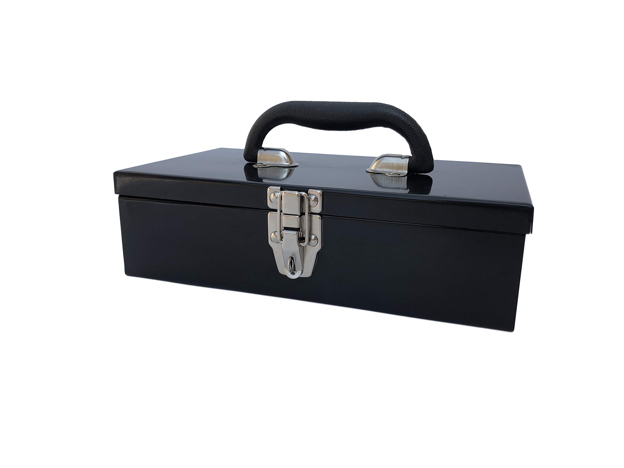 Portable Carpenter Metal Tool Box with Latch - Small Parts Organizer & Socket Storage Box (4002 Black) - Perfect for DIY Projects, Workshop Organization & On-the-Go Tool Storage