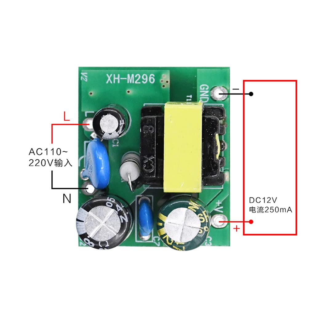 PULABO Mini AC-DC Converter 110V/220V to 12V 0.2A+5V Module for DIY Electronics