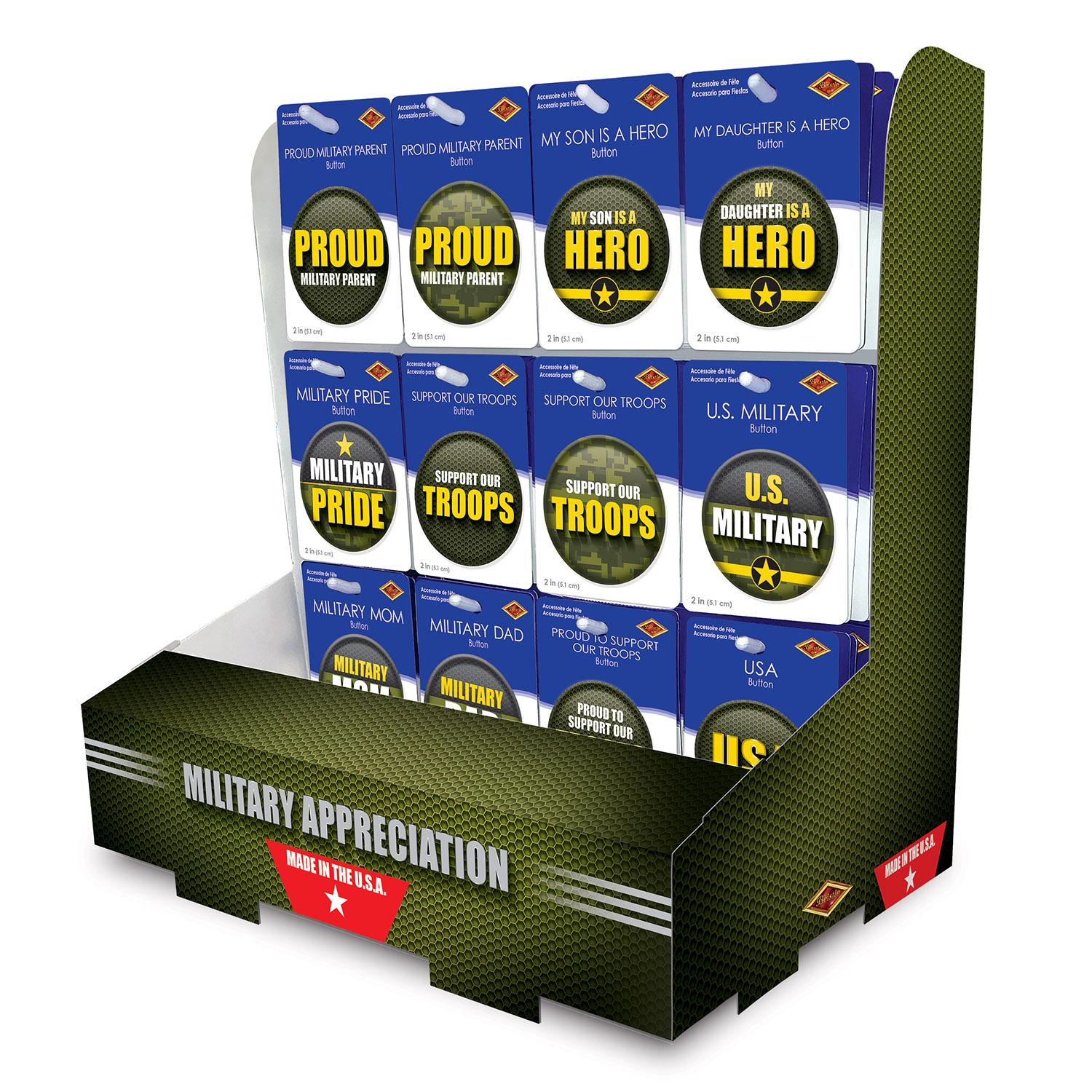 108 Piece Beistle Army Military Appreciation Party Supplies Counter Display - Perfect for Veterans Day, Memorial Day & Military Themed Events