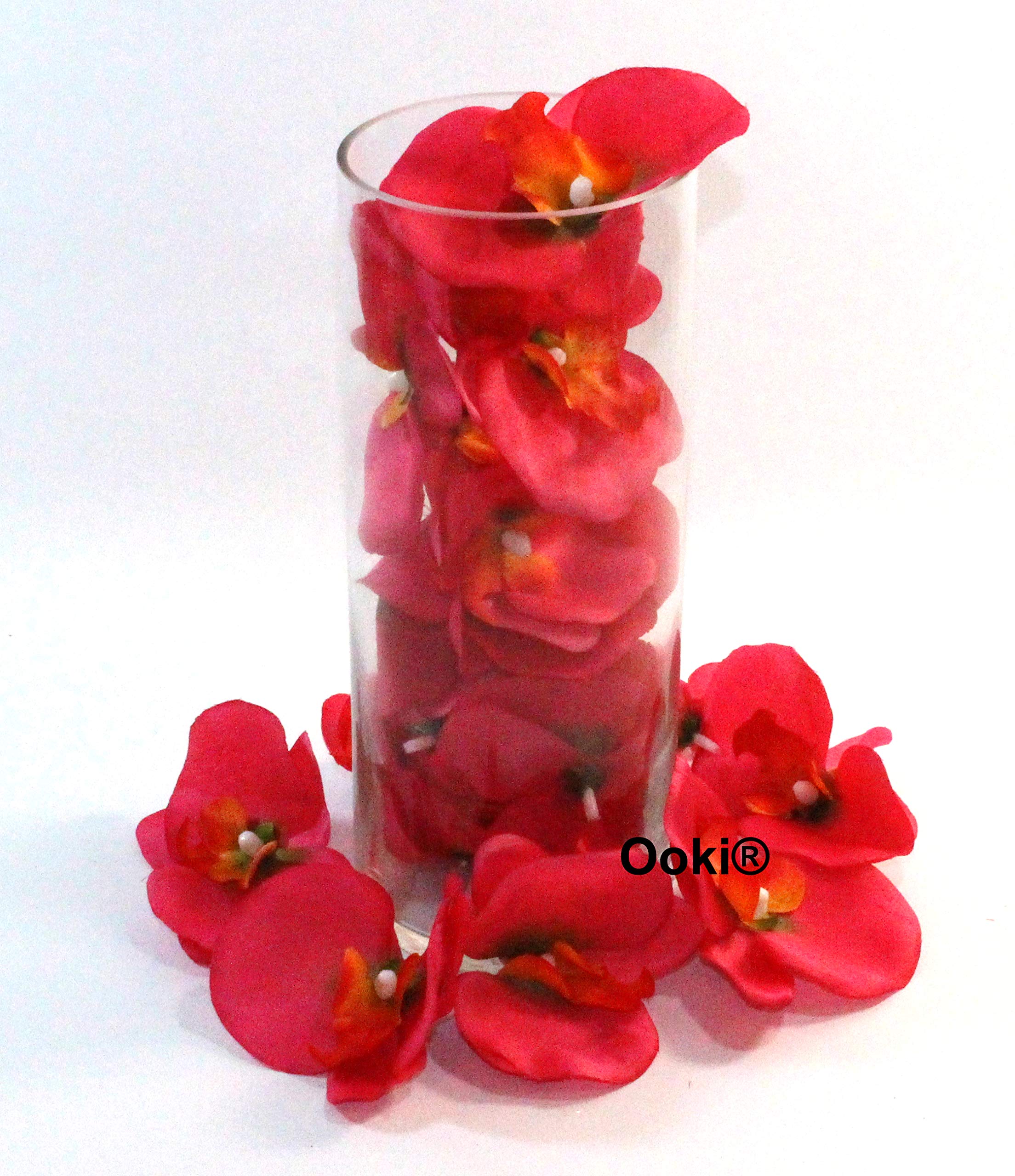 20 Pink Phalaenopsis Orchid Silk Flower Heads - Artificial Wedding Bridal Hair Clips, Headbands, Dress Decor & DIY Craft Supplies for Centerpieces, Bouquets, and Home Decorations
