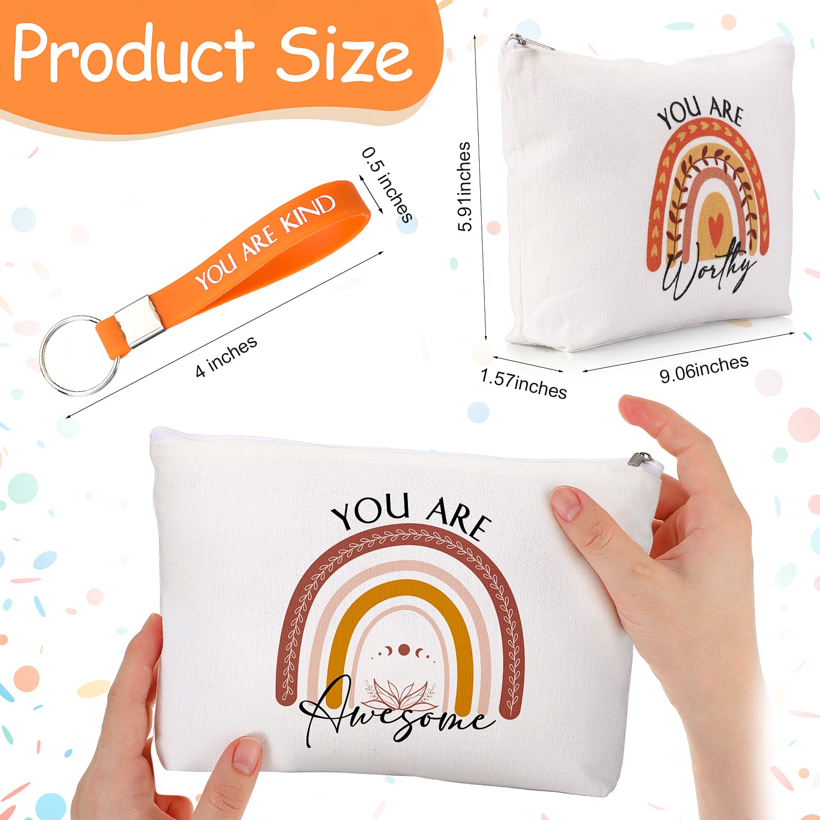 10-Piece Inspirational Gift Set for Women - 10 Keychains & 10 Tote Bags - Employee Appreciation, Thank You Gifts for Adults - Perfect for Corporate Events, Team Building & Motivational Rewards