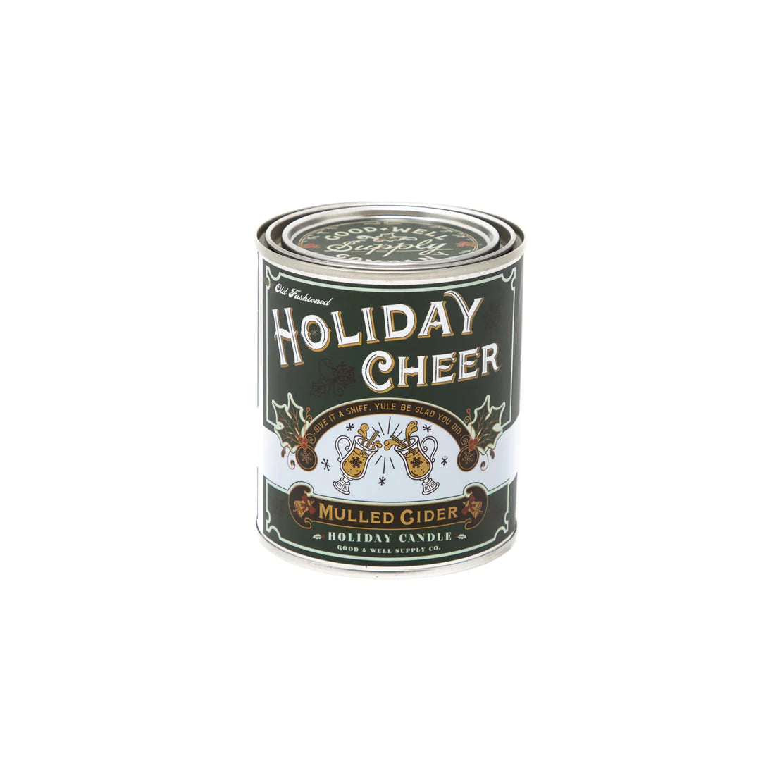 Festive Holiday Cheer Mulled Cider Scented Candle - Warm Spiced Apple Aroma for Christmas Decorations, Cozy Home Ambience & Gift Giving