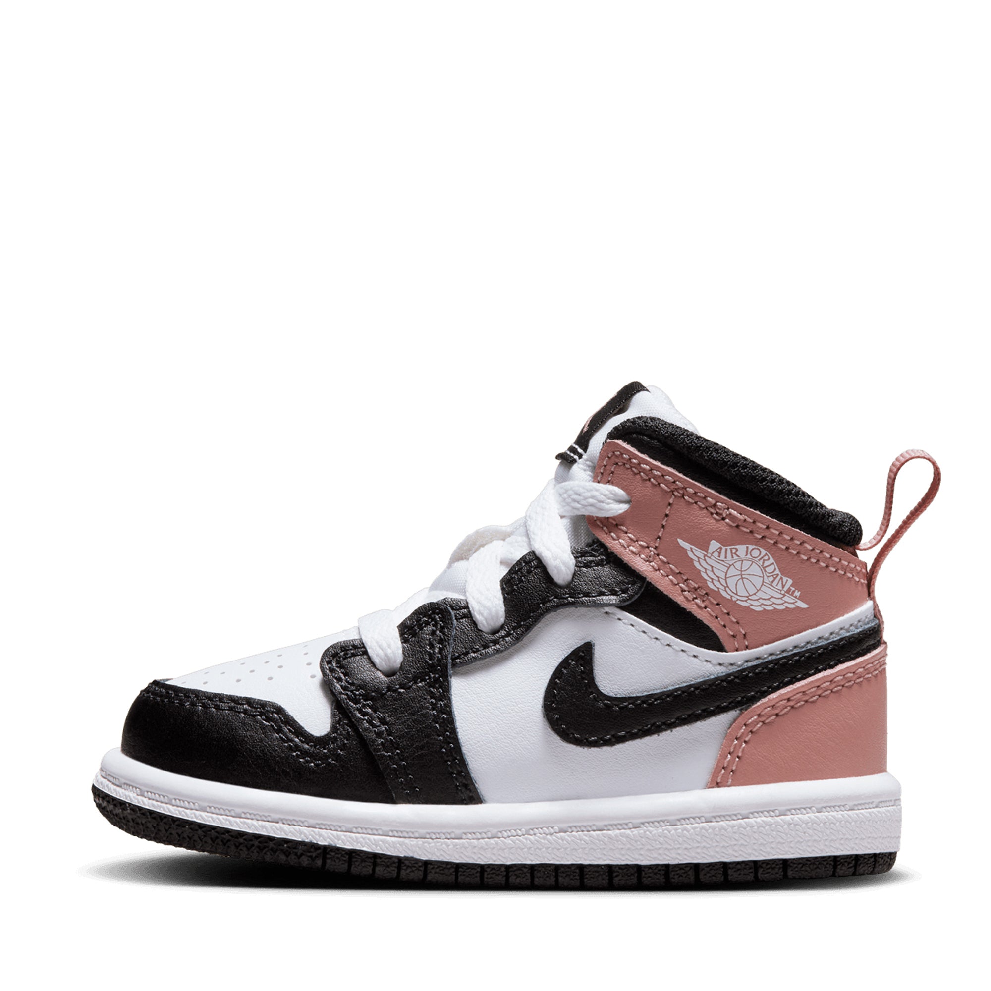 Jordan 1 Mid (TD) Kids Sneakers - White/Rust Pink Basketball Shoes for Boys & Girls - Perfect for School, Sports & Casual Wear