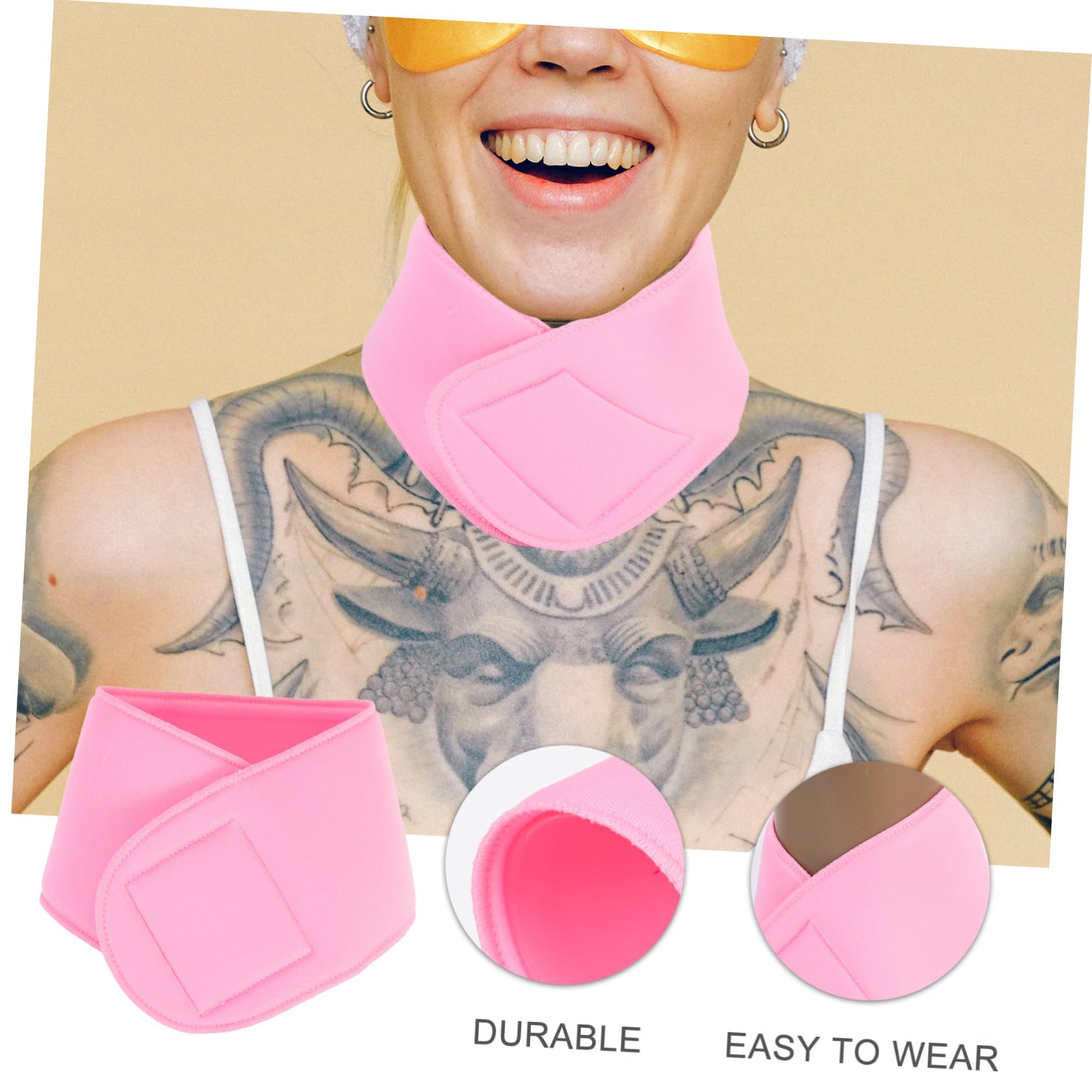 GLEAVI Neck Support Tape - Cervical Fixation Tape with Moisturizing Pad, Pink Composite Sponge for Neck Pain Relief & Posture Correction | Ideal for Office Workers, Gym Recovery & Daily Comfort