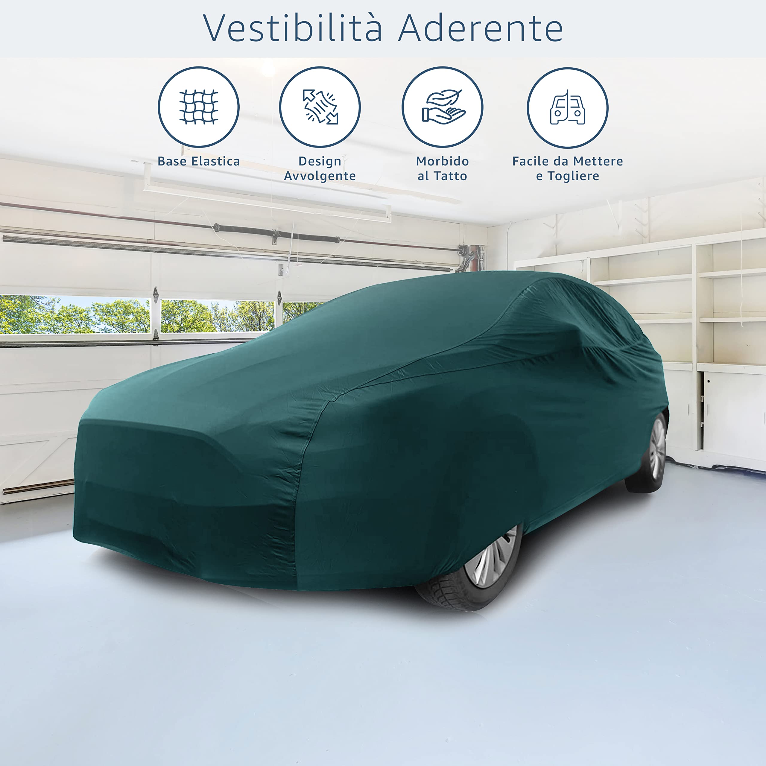 Cosmos Indoor Garage Car Cover Small Green 10354 - Waterproof Dustproof Vehicle Protection for Compact Cars, Sedans & SUVs - Perfect for Home Garage, Storage & Long-Term Parking