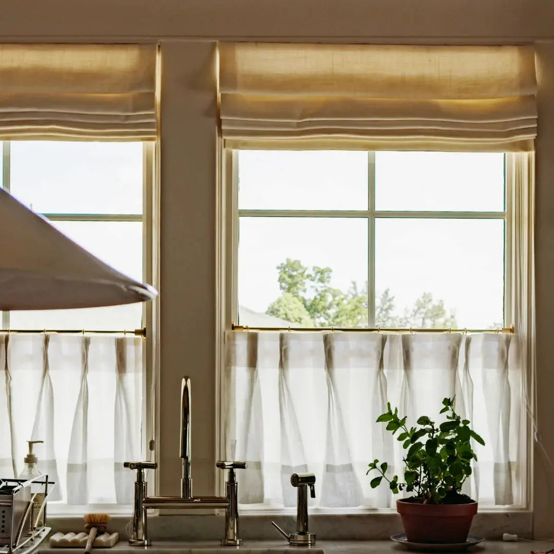 Custom Pleated Cafe Curtains for Kitchen & Dining Room - Elegant Window Treatments for Coffee Shops, Restaurants and Home Decor