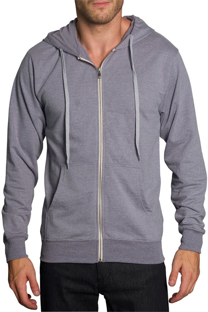 Victorious Men's Lightweight Zip-Up Hoodie Sweatshirt - Comfortable Raglan Sleeve Pullover for Casual Wear, Gym & Outdoor Activities