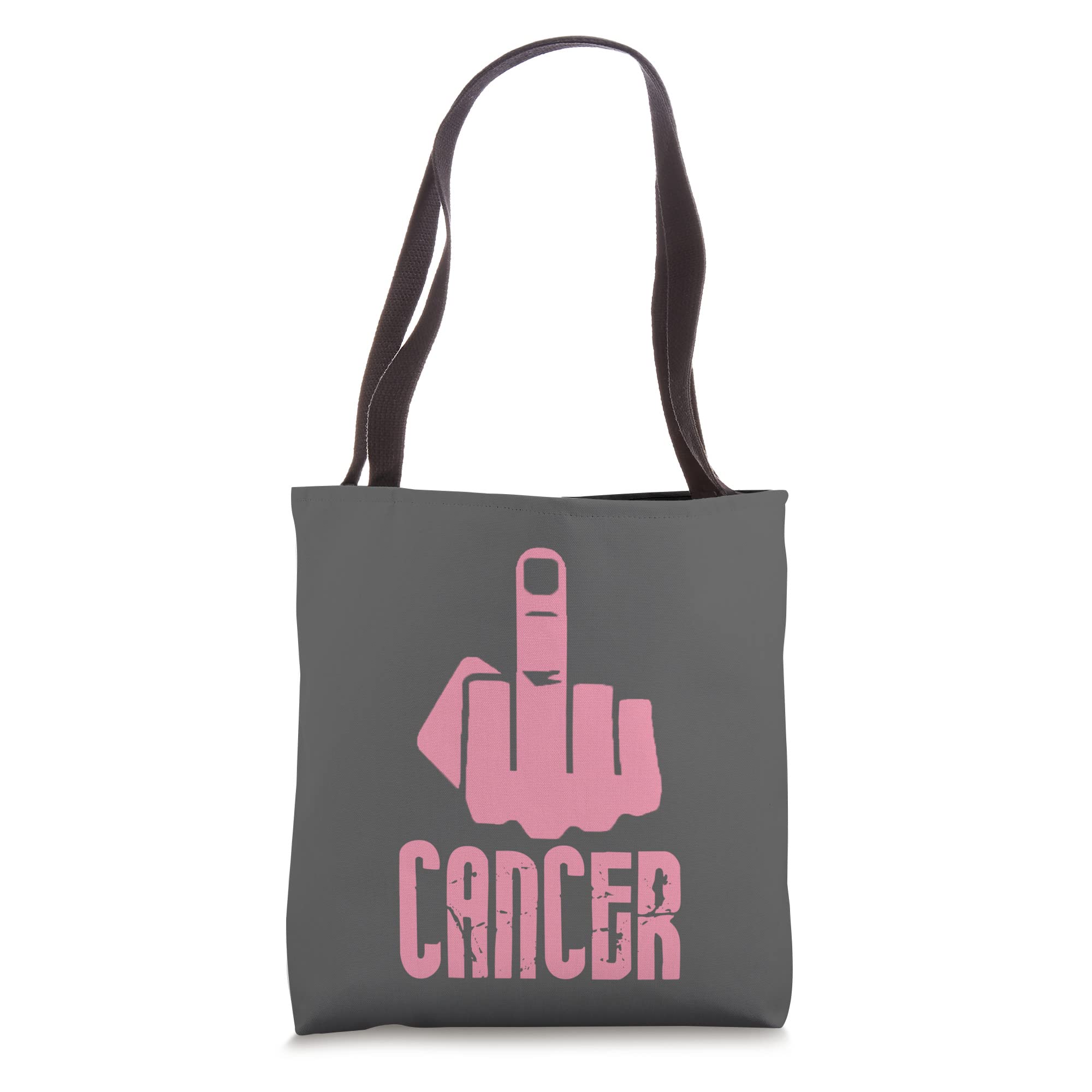 Fight Cancer Middle Finger Tote Bag - Pink Ribbon Awareness Tote for Women, Protest & Support - Perfect for Cancer Survivors, Activists & Awareness Events