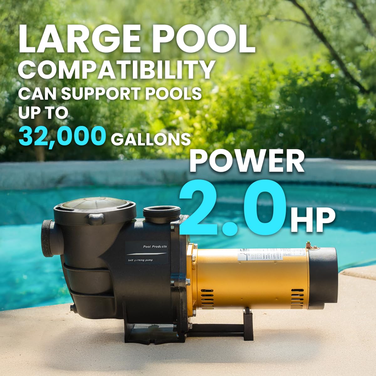 XtremepowerUS 2HP Variable Speed In-Ground Swimming Pool Pump - 230V High Flow with 2